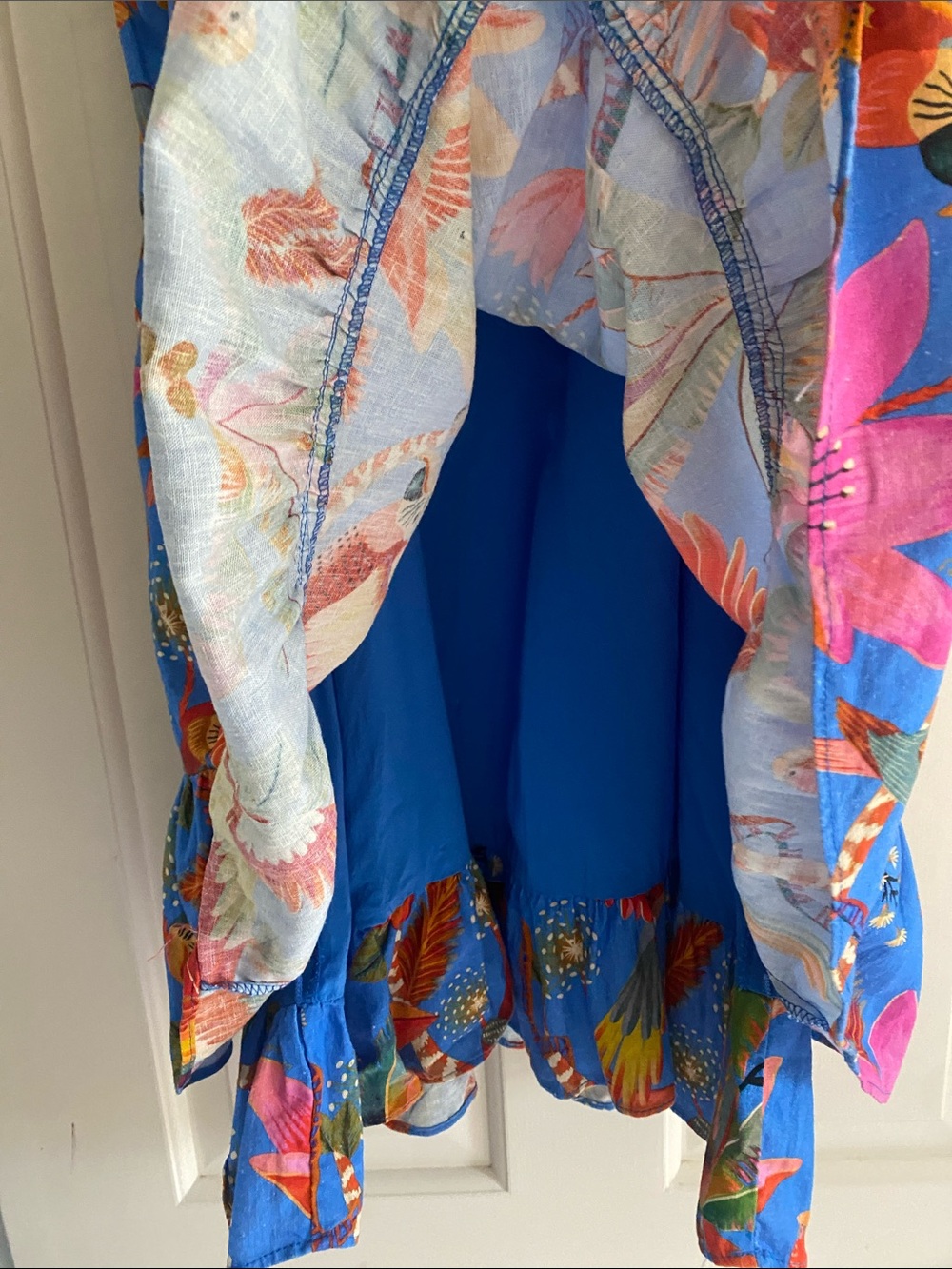 FARM Rio Blue macaw Print party Mini Dress - Picture 9 of 9